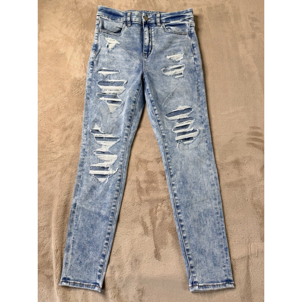 American Eagle Women’s Super High Rise Jegging Size 8 Regular Distressed